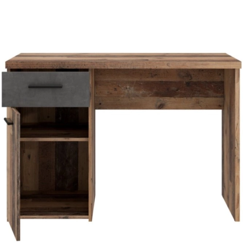 Biurko vintage loft 110x60 cm z szufladą i szafką